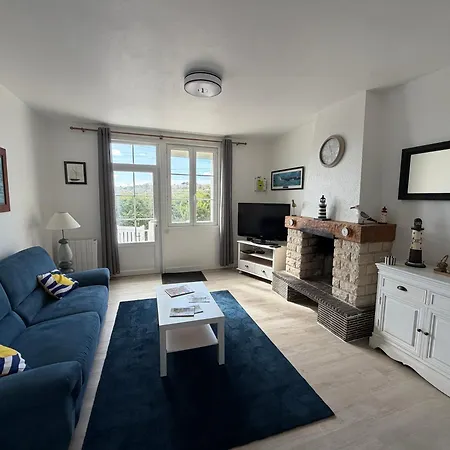 Bleu Charmante Maison Vue Et Mer, Belle Terrasse, A 5 Mn A Pied Du Centre De En Bessin, Proche De Bayeux Et Omaha Port-en-Bessin-Huppain