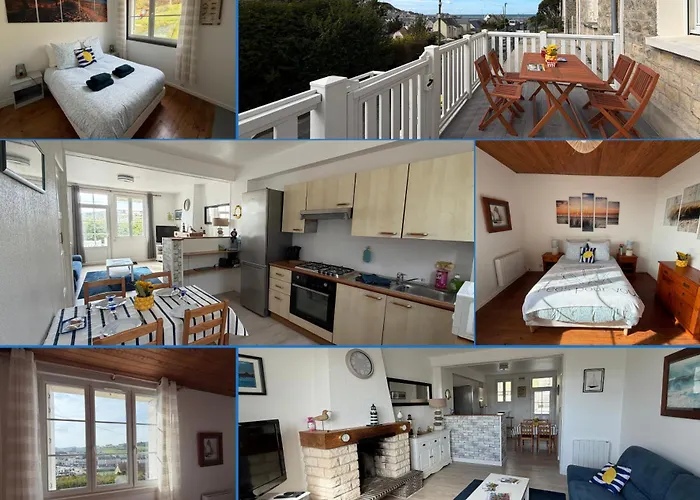 Bleu Charmante Maison Vue Et Mer, Belle Terrasse, A 5 Mn A Pied Du Centre De En Bessin, Proche De Bayeux Et Omaha *