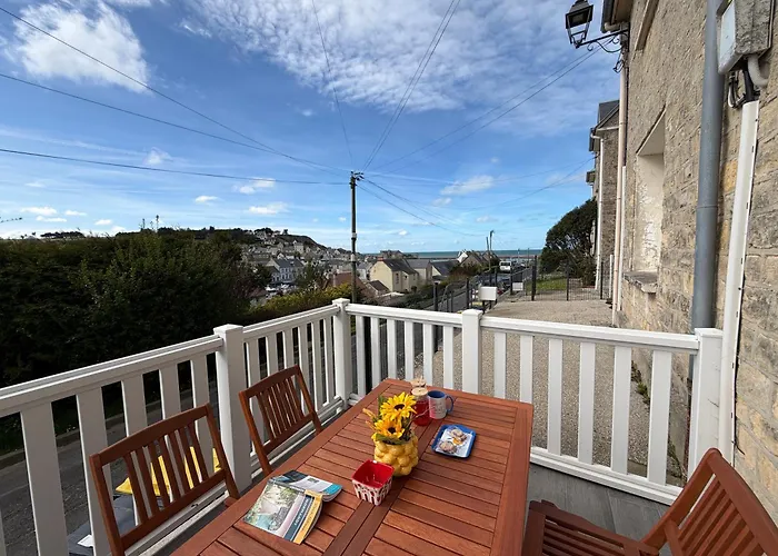 Bleu Charmante Maison Vue Et Mer, Belle Terrasse, A 5 Mn A Pied Du Centre De En Bessin, Proche De Bayeux Et Omaha