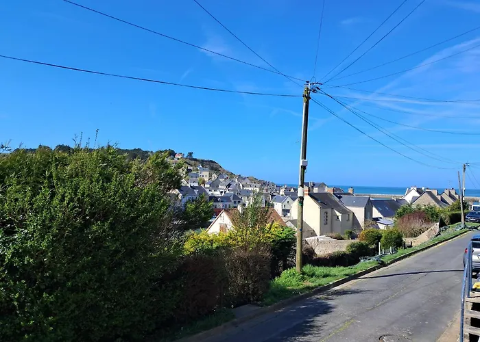 Bleu Charmante Maison Vue Et Mer, Belle Terrasse, A 5 Mn A Pied Du Centre De En Bessin, Proche De Bayeux Et Omaha